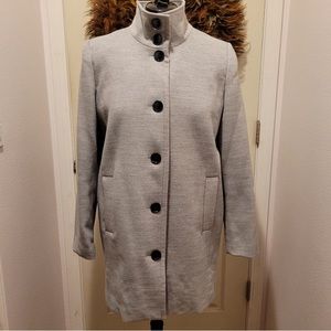 Lands End Pea Coat Grey Sz 14